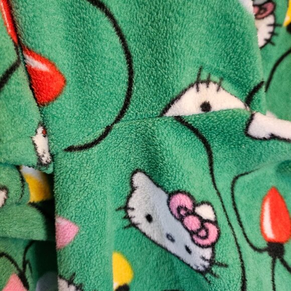 Hello Kitty Green Fleece Hooded Onesie Pajamas 3X - Picture 9 of 9